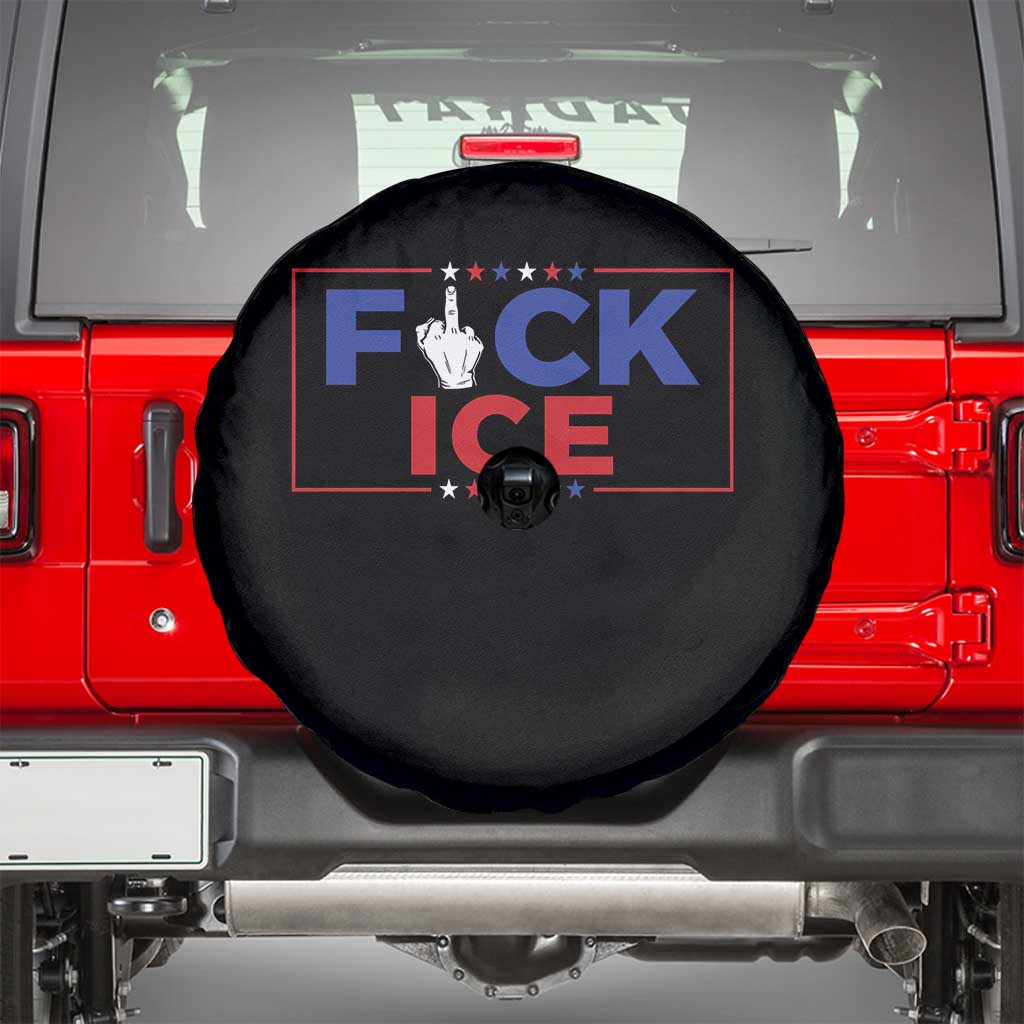Funny Fck Ice Spare Tire Cover Immigration Activist Anti Deportation Middle Finger Graphic TS11 Black Print Your Wear