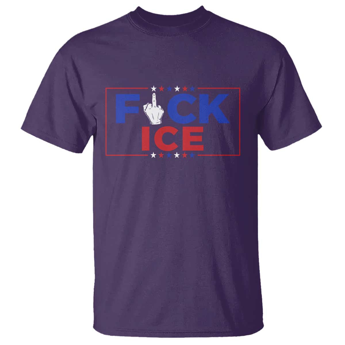 Funny Fck Ice T Shirt Immigration Activist Anti Deportation Middle Finger Graphic TS11 Purple Print Your Wear