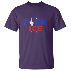 Funny Fck Ice T Shirt Immigration Activist Anti Deportation Middle Finger Graphic TS11 Purple Print Your Wear