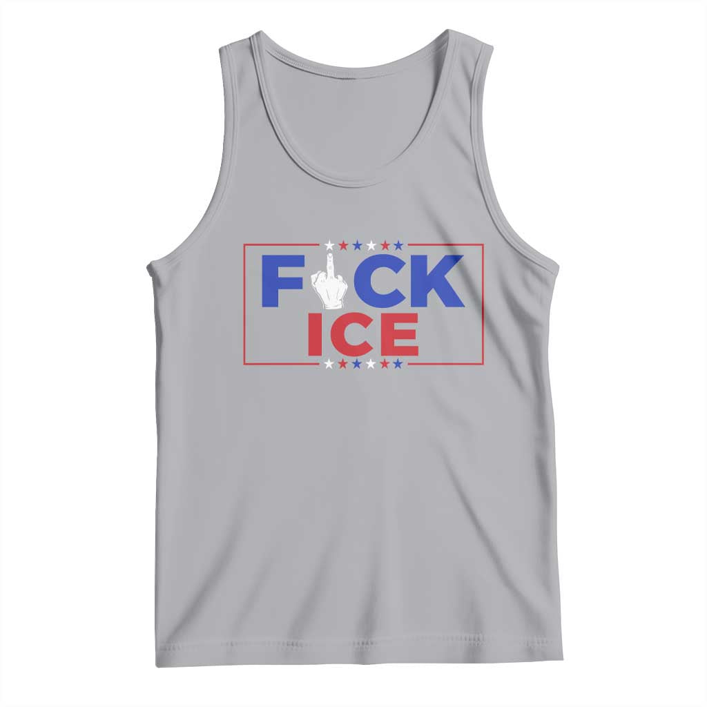 Funny Fck Ice Tank Top Immigration Activist Anti Deportation Middle Finger Graphic TS11 Athletic Heather Print Your Wear