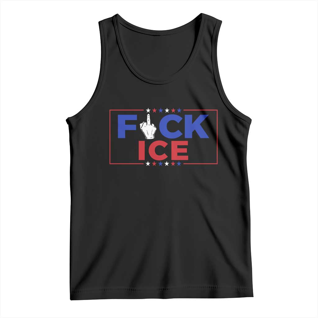Funny Fck Ice Tank Top Immigration Activist Anti Deportation Middle Finger Graphic TS11 Black Print Your Wear