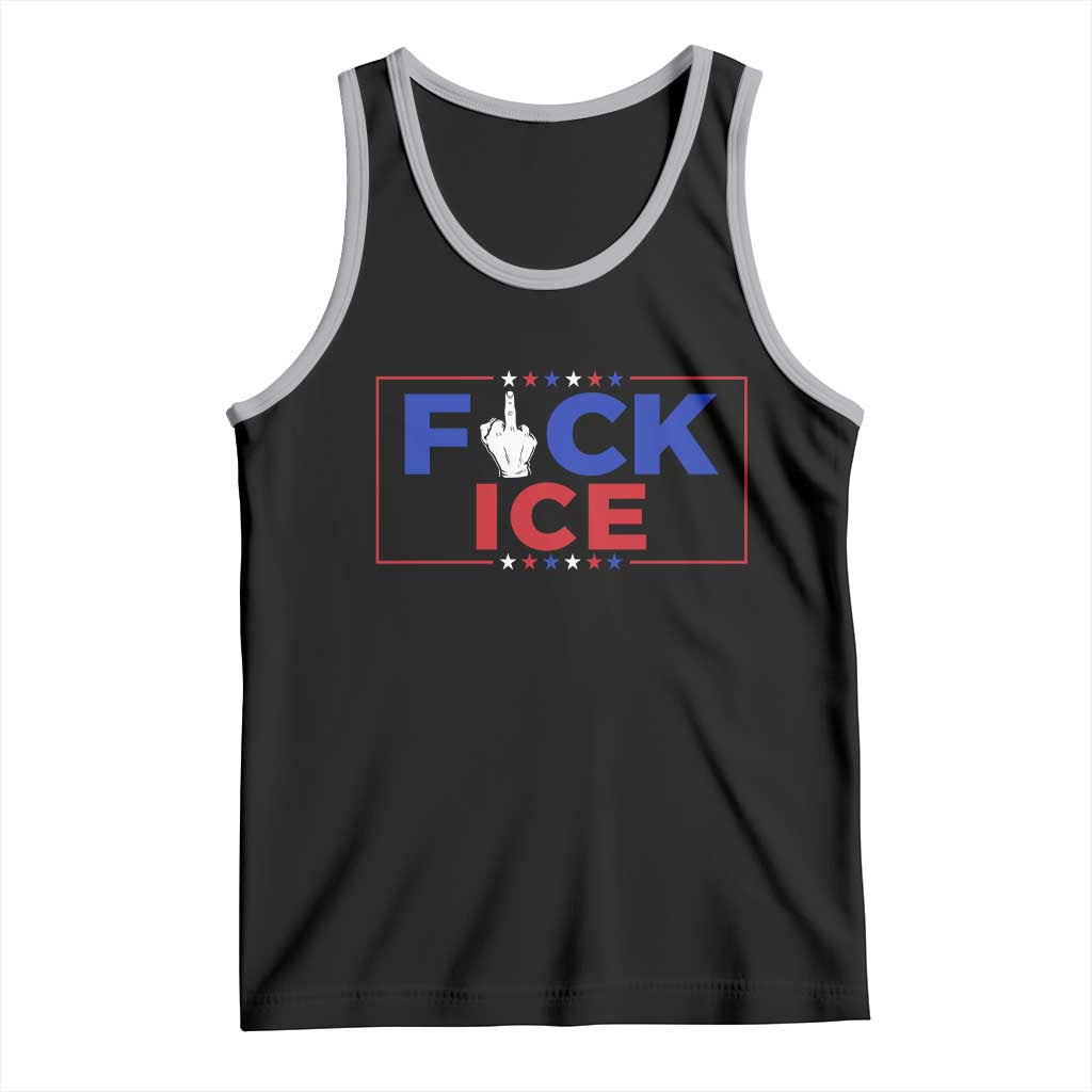 Funny Fck Ice Tank Top Immigration Activist Anti Deportation Middle Finger Graphic TS11 Black Athletic Heather Print Your Wear