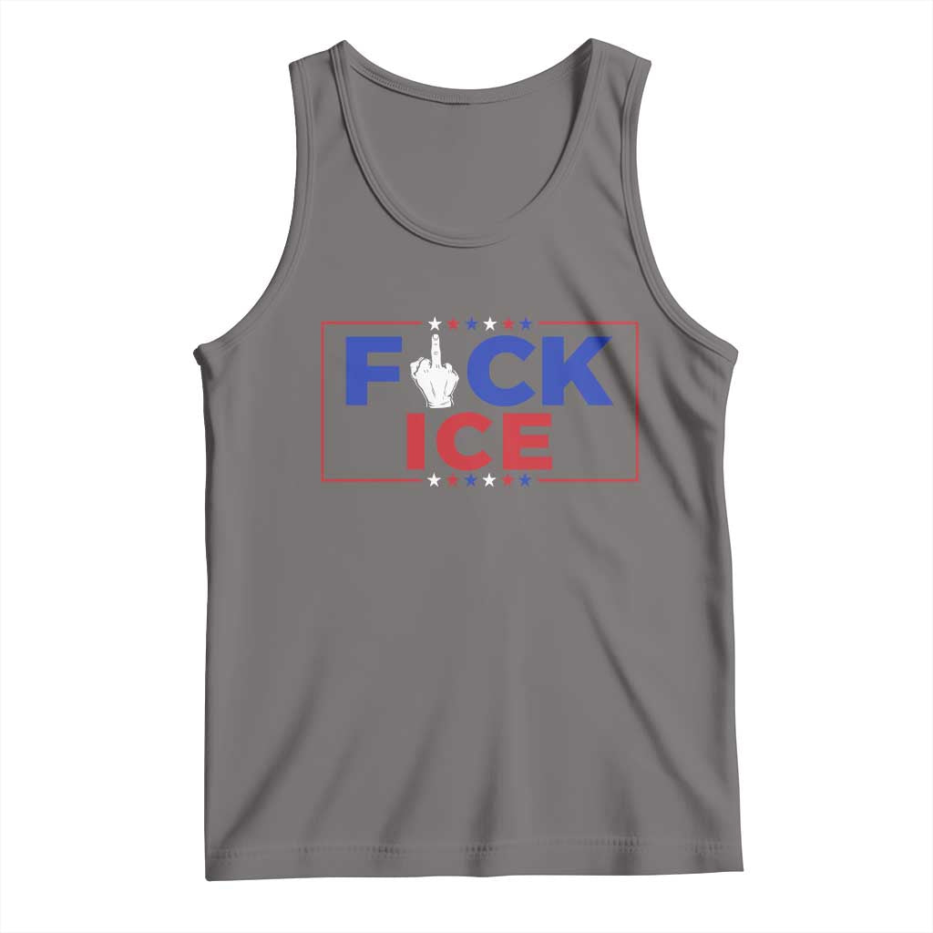 Funny Fck Ice Tank Top Immigration Activist Anti Deportation Middle Finger Graphic TS11 Deep Heather Print Your Wear
