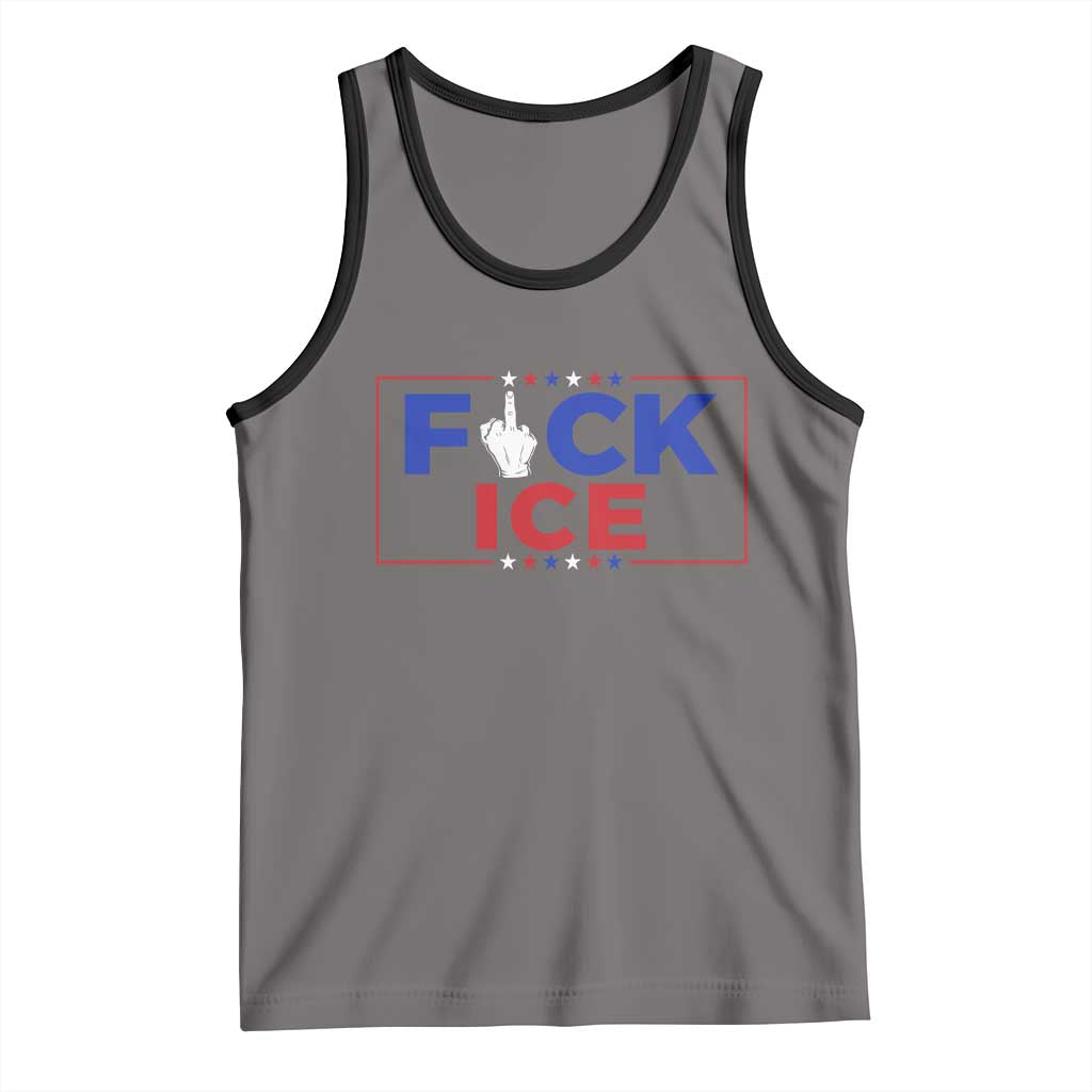 Funny Fck Ice Tank Top Immigration Activist Anti Deportation Middle Finger Graphic TS11 Deep Heather Black Print Your Wear