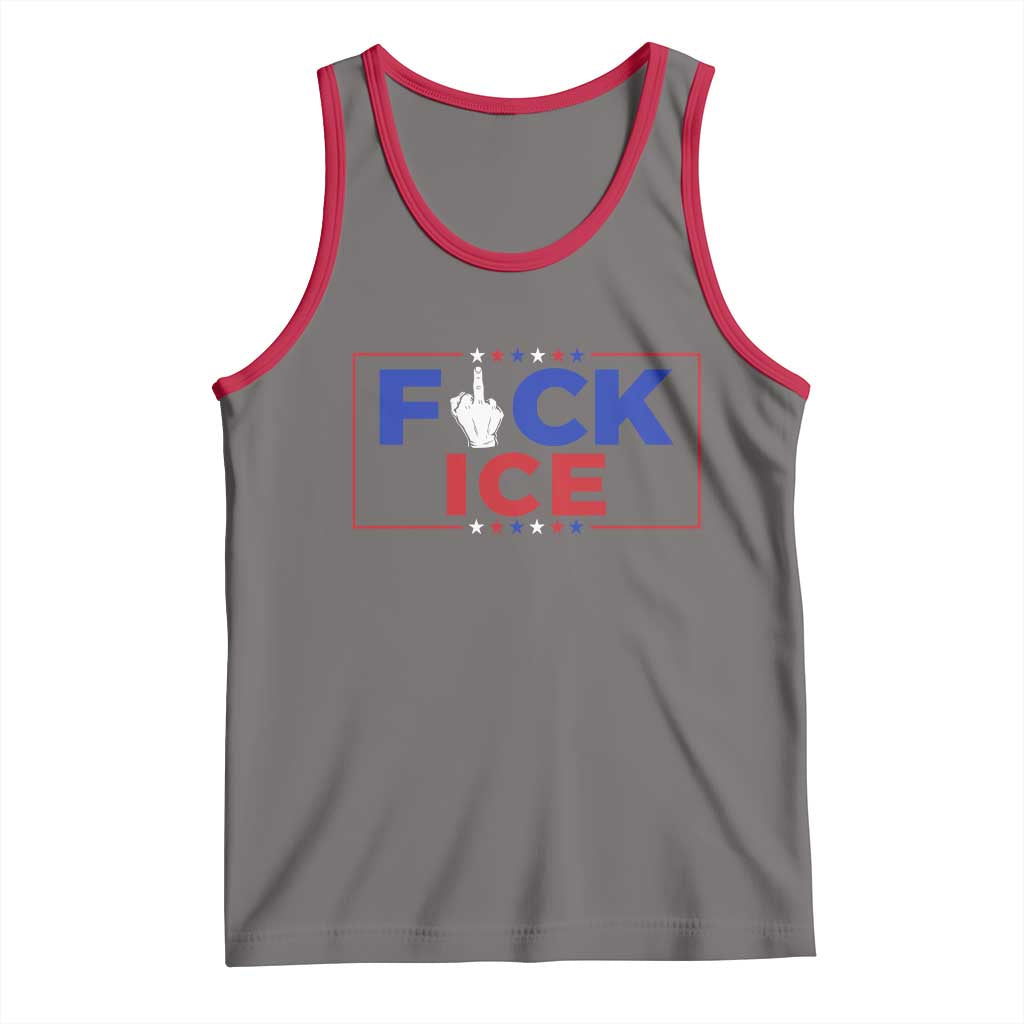 Funny Fck Ice Tank Top Immigration Activist Anti Deportation Middle Finger Graphic TS11 Deep Heather Red Print Your Wear