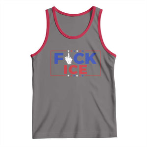 Funny Fck Ice Tank Top Immigration Activist Anti Deportation Middle Finger Graphic TS11 Deep Heather Red Print Your Wear