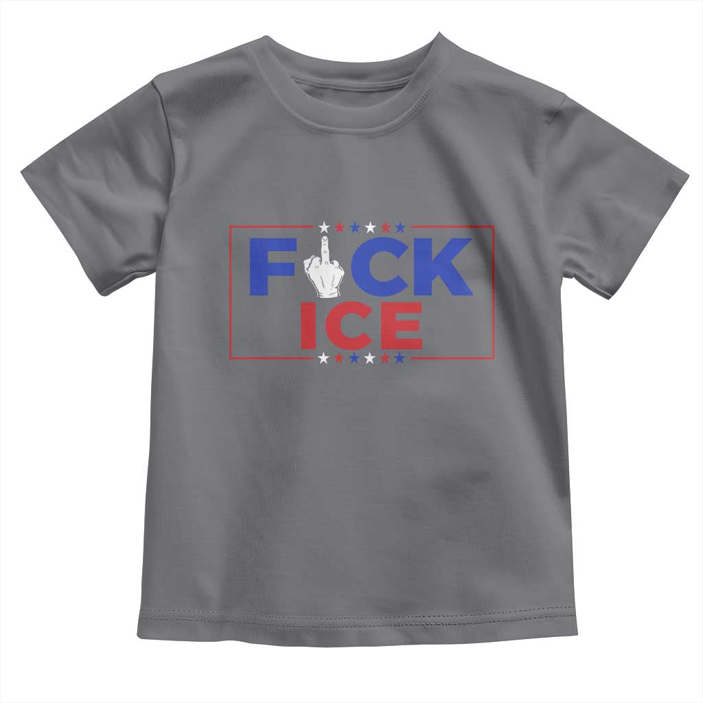 Funny Fck Ice Toddler T Shirt Immigration Activist Anti Deportation Middle Finger Graphic TS11 Charcoal Print Your Wear