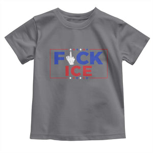 Funny Fck Ice Toddler T Shirt Immigration Activist Anti Deportation Middle Finger Graphic TS11 Charcoal Print Your Wear