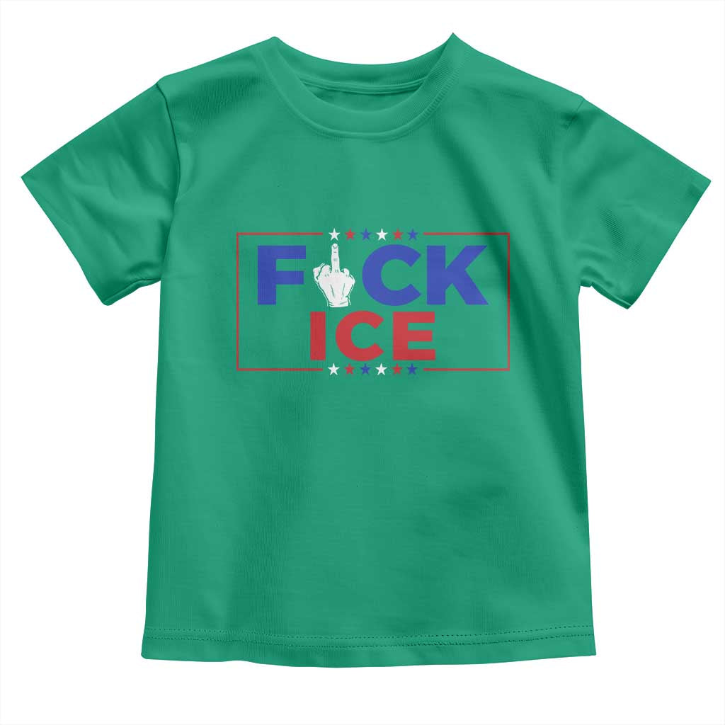 Funny Fck Ice Toddler T Shirt Immigration Activist Anti Deportation Middle Finger Graphic TS11 Irish Green Print Your Wear