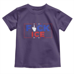 Funny Fck Ice Toddler T Shirt Immigration Activist Anti Deportation Middle Finger Graphic TS11 Purple Print Your Wear