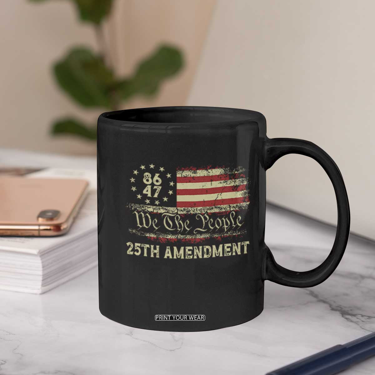 8647 Resist 25th Amendment Coffee Mug Vintage American Flag TS11 Print Your Wear