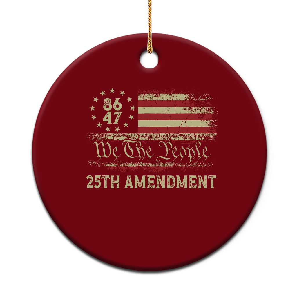 8647 Resist 25th Amendment Ceramic Ornament Vintage American Flag TS11 1pc Red Print Your Wear