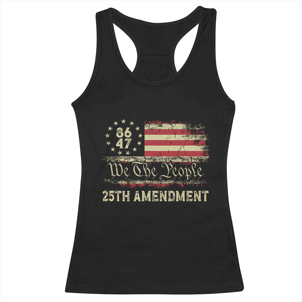 8647 Resist 25th Amendment Racerback Tank Top - Vintage American Flag TS11 Black Print Your Wear