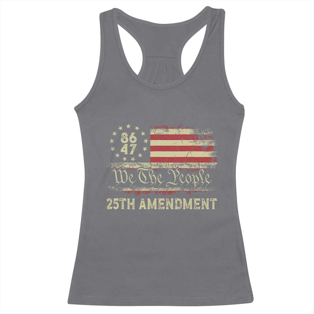 8647 Resist 25th Amendment Racerback Tank Top - Vintage American Flag TS11 Charcoal Print Your Wear