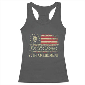8647 Resist 25th Amendment Racerback Tank Top - Vintage American Flag TS11 Dark Heather Print Your Wear