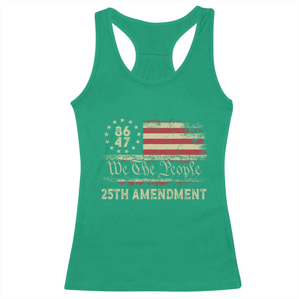 8647 Resist 25th Amendment Racerback Tank Top - Vintage American Flag TS11 Irish Green Print Your Wear