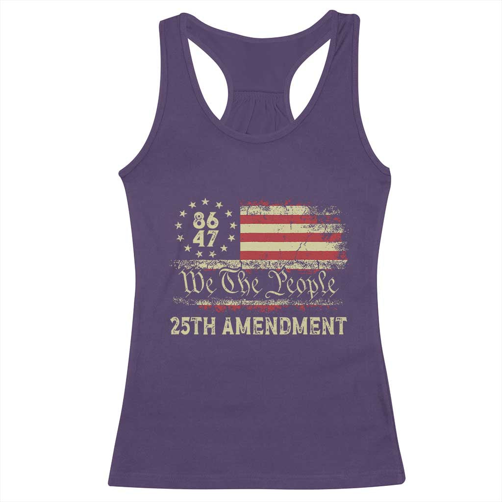 8647 Resist 25th Amendment Racerback Tank Top - Vintage American Flag TS11 Purple Print Your Wear