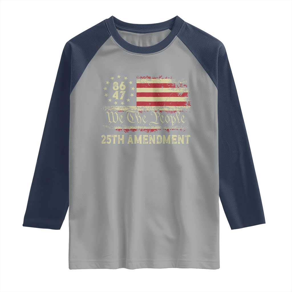 8647 Resist 25th Amendment Raglan Shirt Vintage American Flag TS11 Sport Gray Navy Print Your Wear