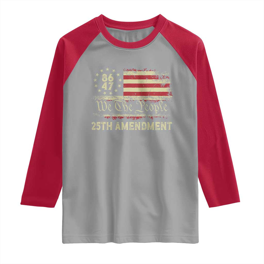 8647 Resist 25th Amendment Raglan Shirt Vintage American Flag TS11 Sport Gray Red Print Your Wear