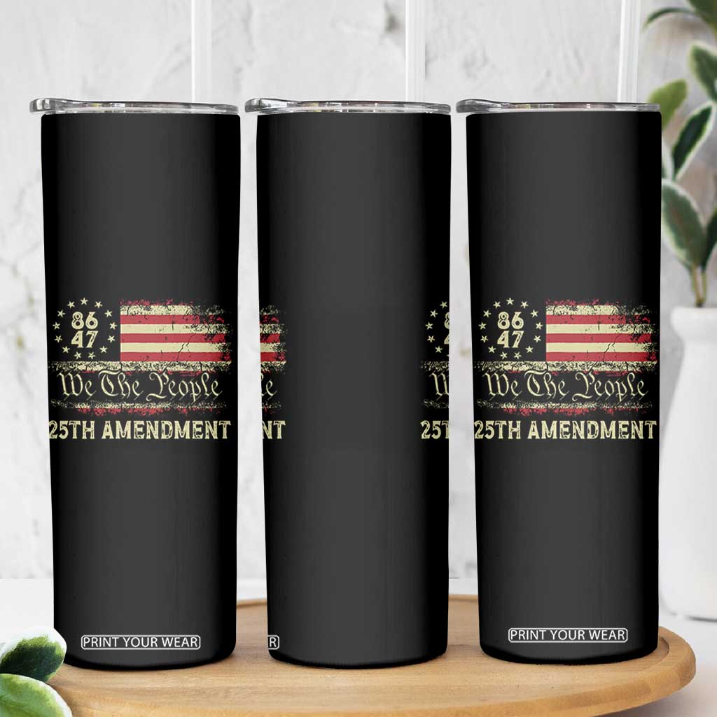 8647 Resist 25th Amendment Skinny Tumbler Vintage American Flag TS11 Print Your Wear