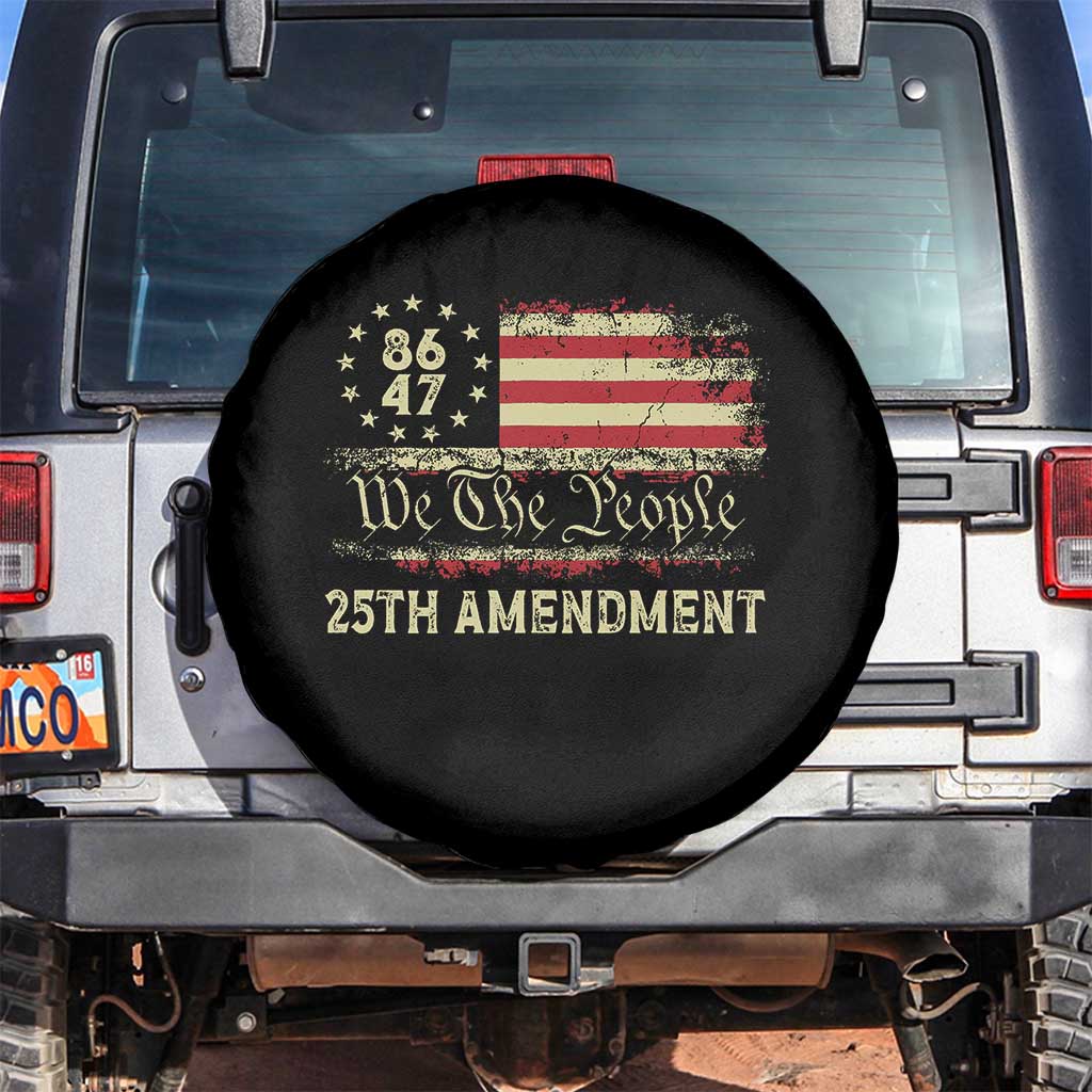 8647 Resist 25th Amendment Spare Tire Cover Vintage American Flag TS11 No hole Black Print Your Wear