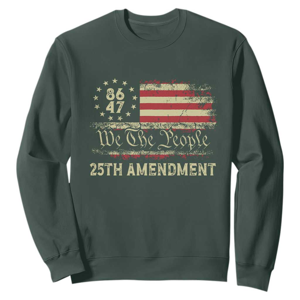 8647 Resist 25th Amendment Sweatshirt Vintage American Flag TS11 Dark Forest Green Print Your Wear