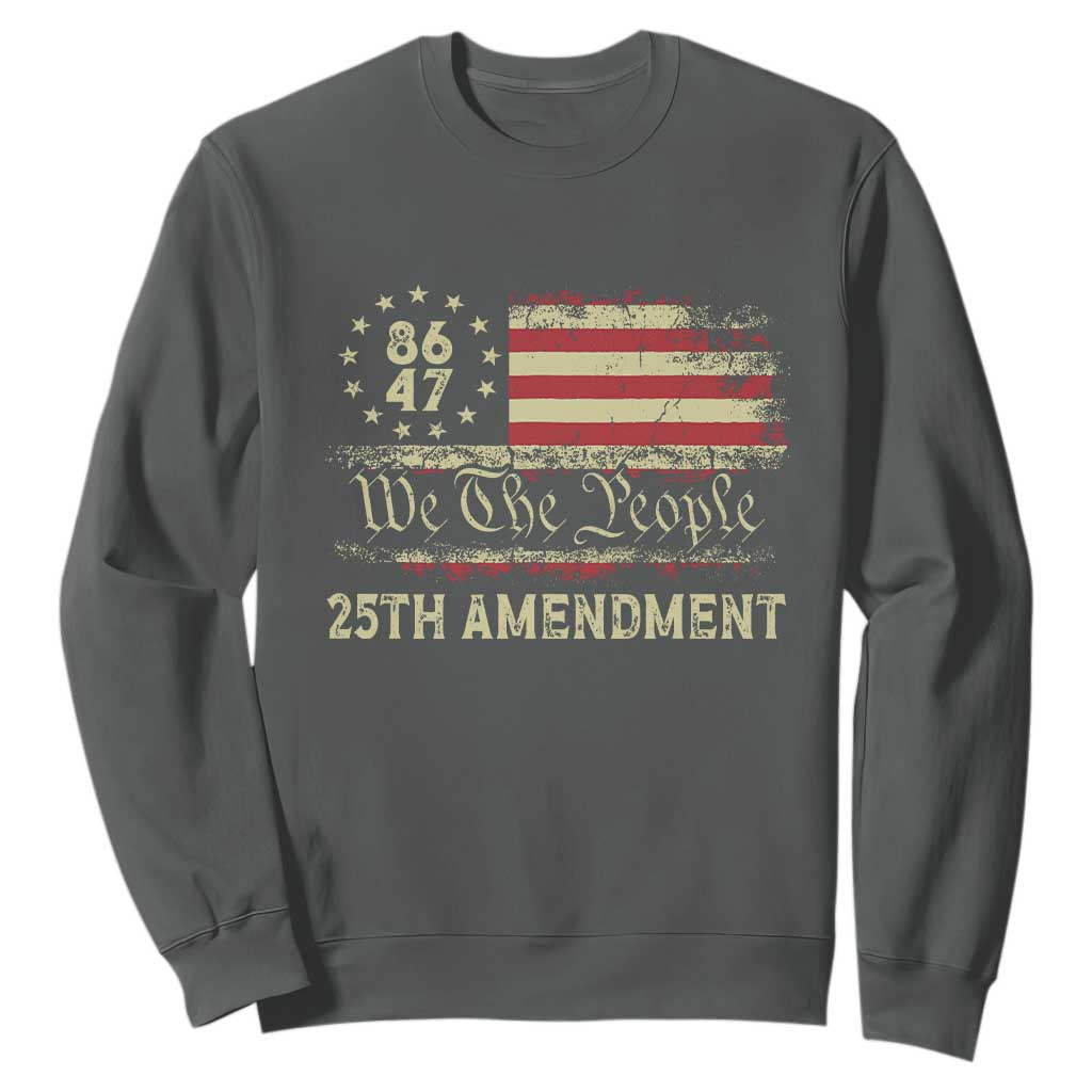 8647 Resist 25th Amendment Sweatshirt Vintage American Flag TS11 Dark Heather Print Your Wear
