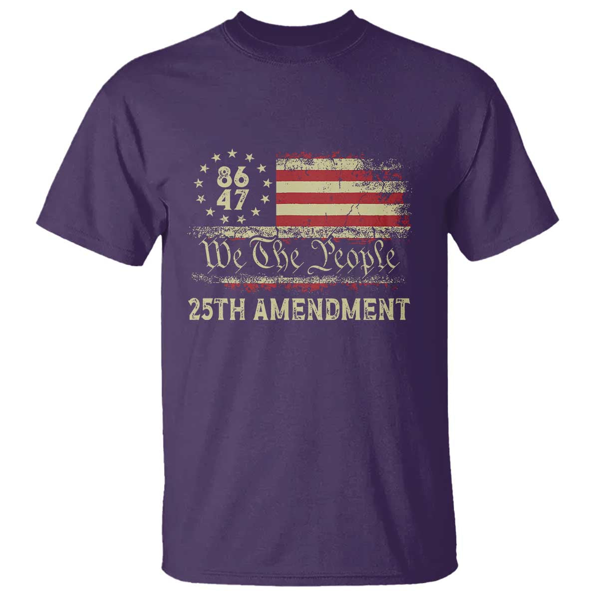 8647 Resist T Shirt - 25th Amendment Vintage American Flag Political Protest Tee TS11 Purple Print Your Wear