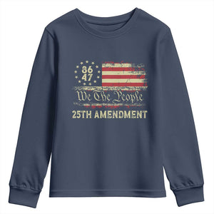 8647 Resist 25th Amendment Youth Sweatshirt Vintage American Flag TS11 Navy Print Your Wear