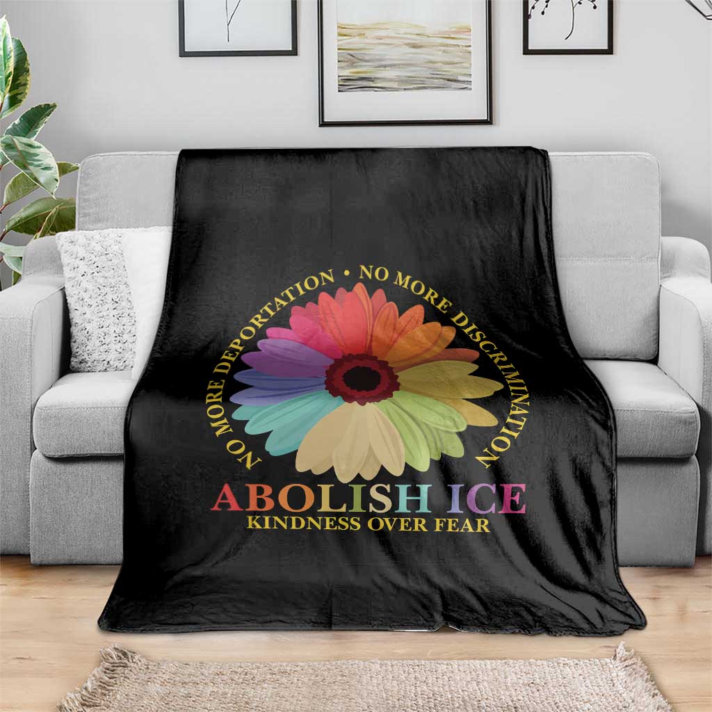 Abolish Ice Throw Blanket No More Deportation No More Discrimmination Kindness Over Fear TS11 Print Your Wear