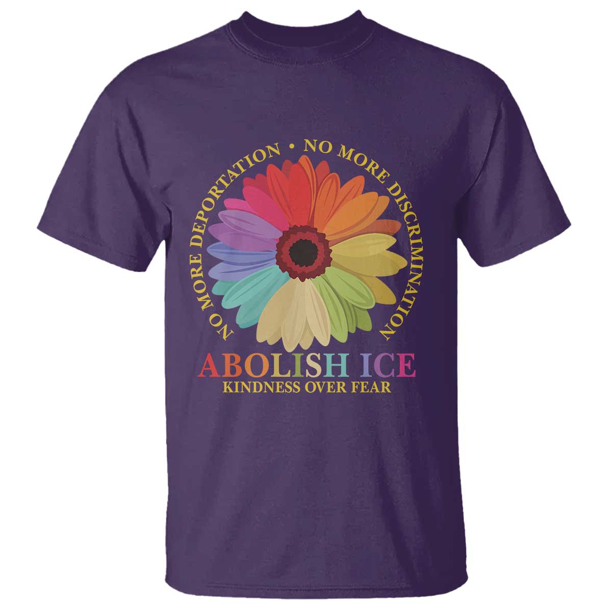 Abolish Ice T Shirt No More Deportation No More Discrimmination Kindness Over Fear TS11 Purple Print Your Wear