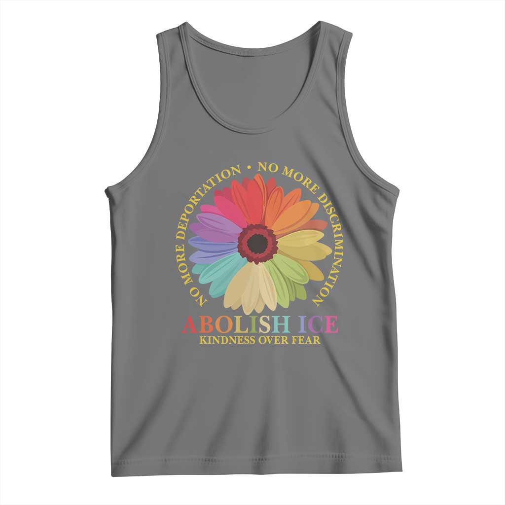 Abolish Ice Tank Top No More Deportation No More Discrimmination Kindness Over Fear TS11 Black Heather Print Your Wear