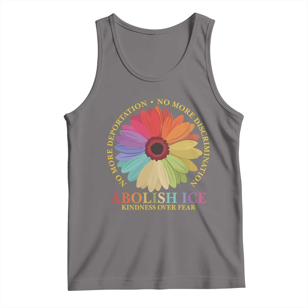 Abolish Ice Tank Top No More Deportation No More Discrimmination Kindness Over Fear TS11 Deep Heather Print Your Wear