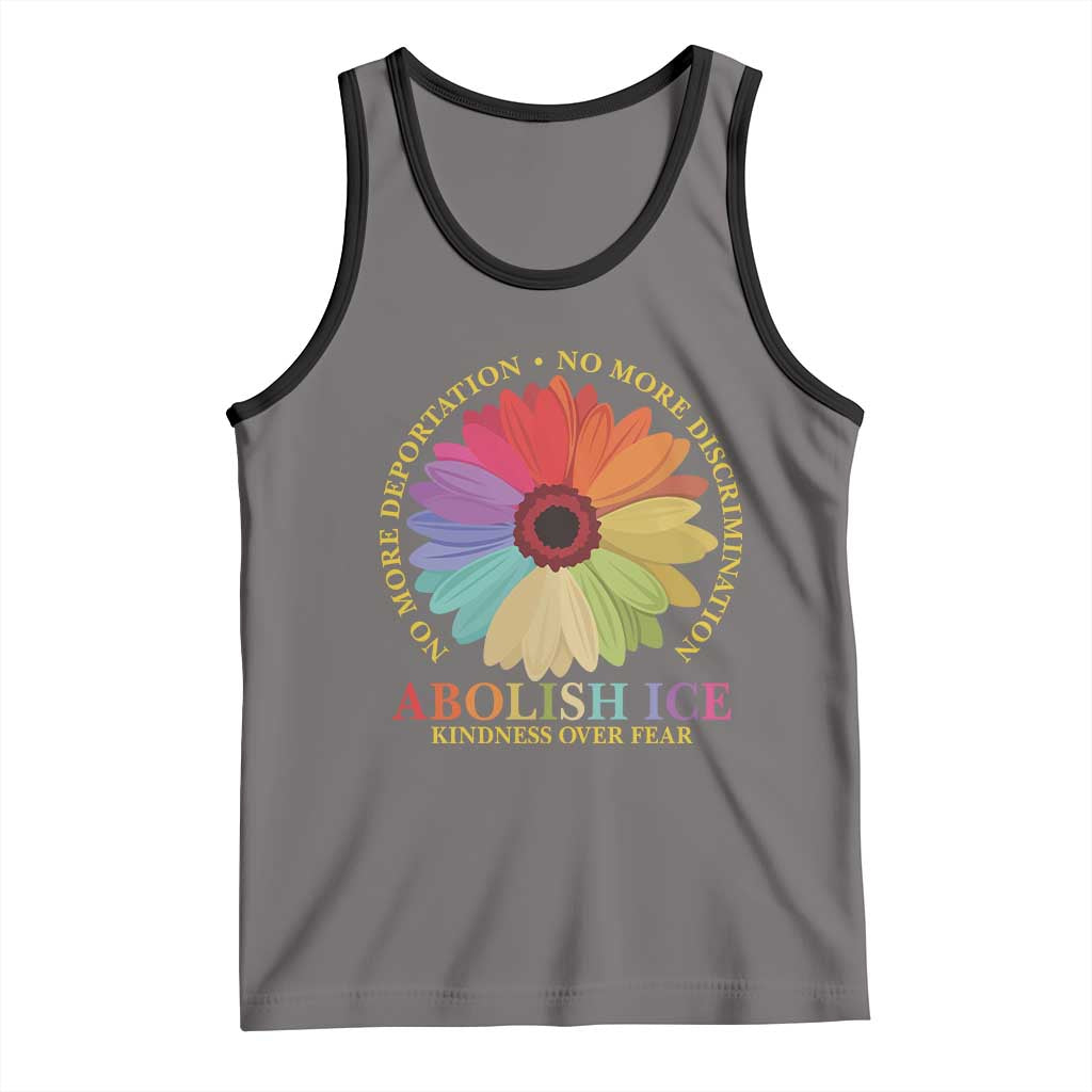 Abolish Ice Tank Top No More Deportation No More Discrimmination Kindness Over Fear TS11 Deep Heather Black Print Your Wear