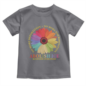 Abolish Ice Toddler T Shirt No More Deportation No More Discrimmination Kindness Over Fear TS11 Charcoal Print Your Wear