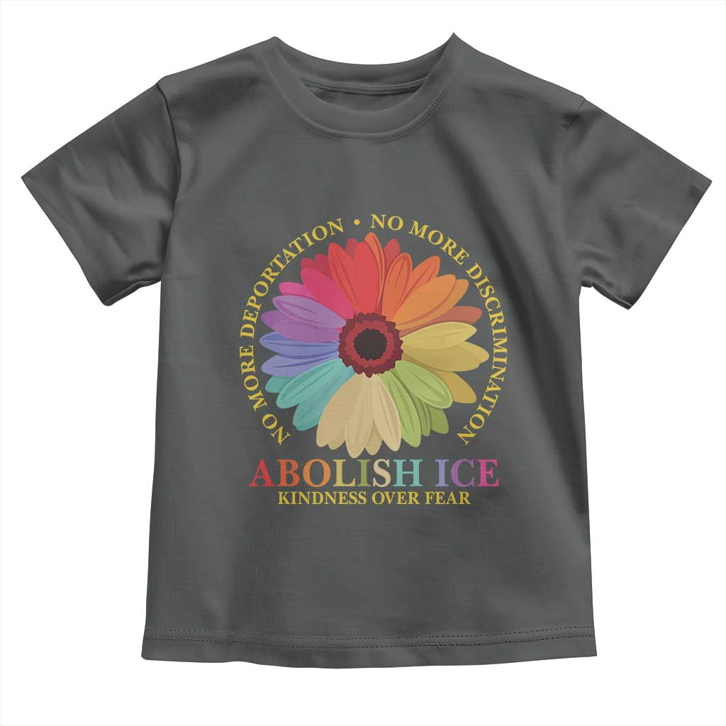 Abolish Ice Toddler T Shirt No More Deportation No More Discrimmination Kindness Over Fear TS11 Dark Heather Print Your Wear