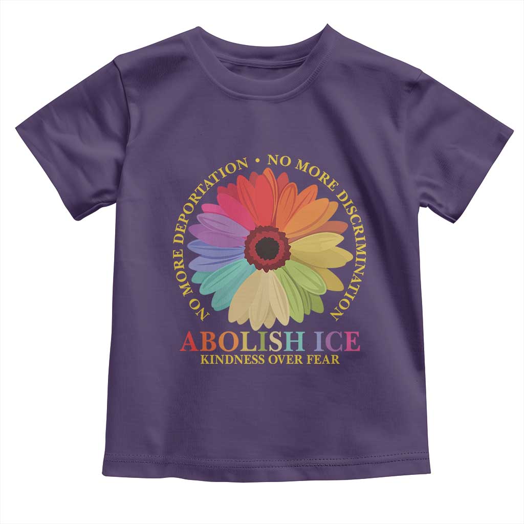 Abolish Ice Toddler T Shirt No More Deportation No More Discrimmination Kindness Over Fear TS11 Purple Print Your Wear