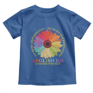 Abolish Ice Toddler T Shirt No More Deportation No More Discrimmination Kindness Over Fear TS11 Royal Blue Print Your Wear