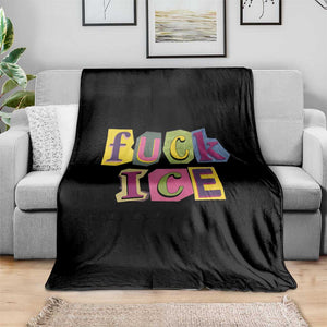 Fck Ice Throw Blanket Immigration Activist Magazine Cutout Paper Graphic TS11 Print Your Wear