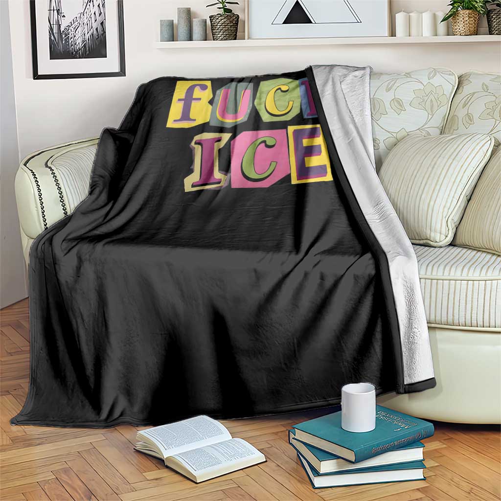 Fck Ice Throw Blanket Immigration Activist Magazine Cutout Paper Graphic TS11 Print Your Wear