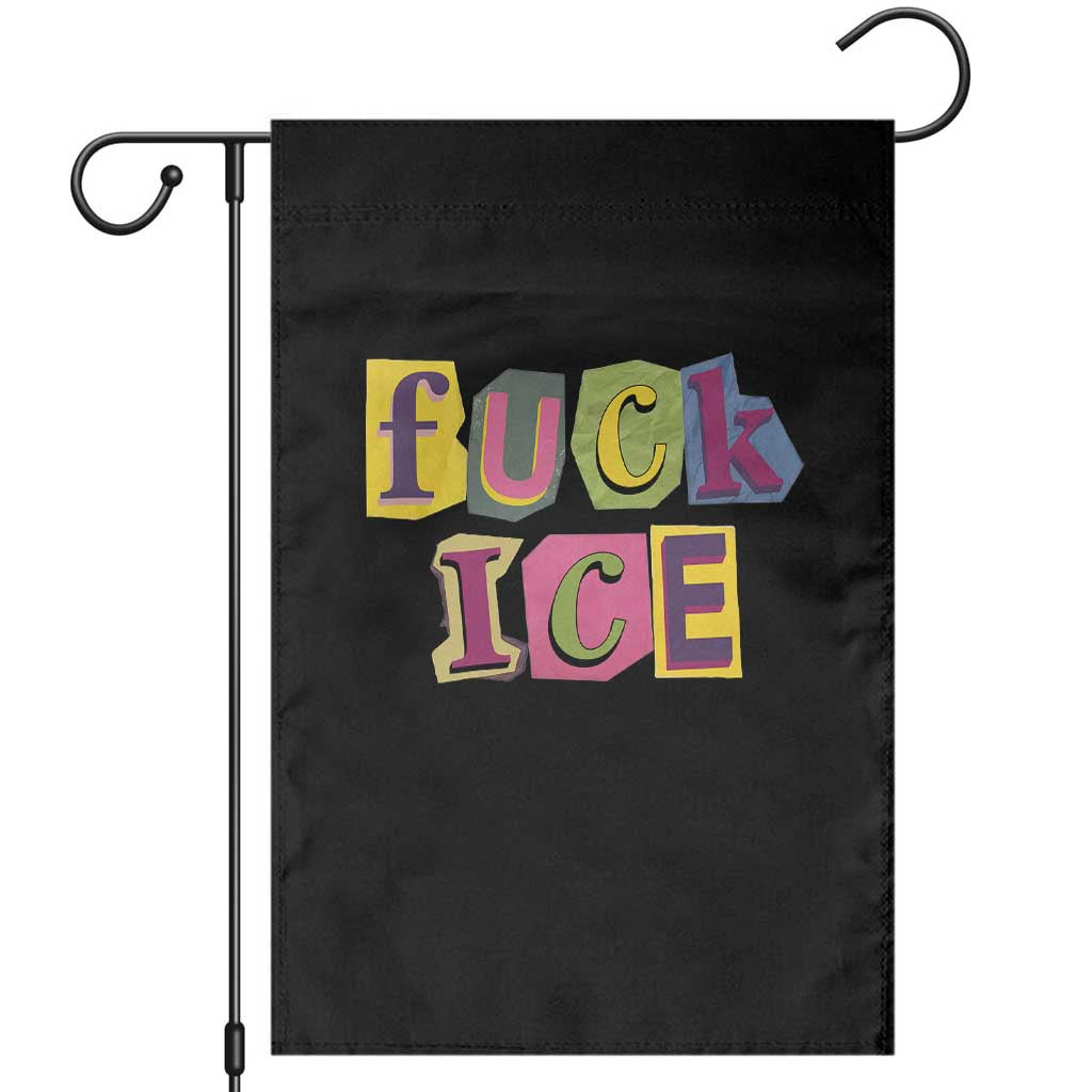 Fck Ice Garden Flag Immigration Activist Magazine Cutout Paper Graphic TS11 Black Print Your Wear