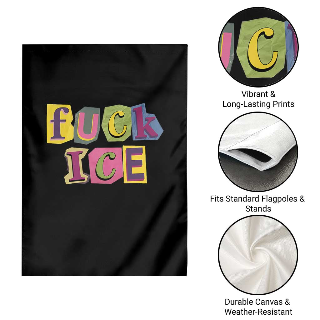 Fck Ice Garden Flag Immigration Activist Magazine Cutout Paper Graphic TS11 Print Your Wear