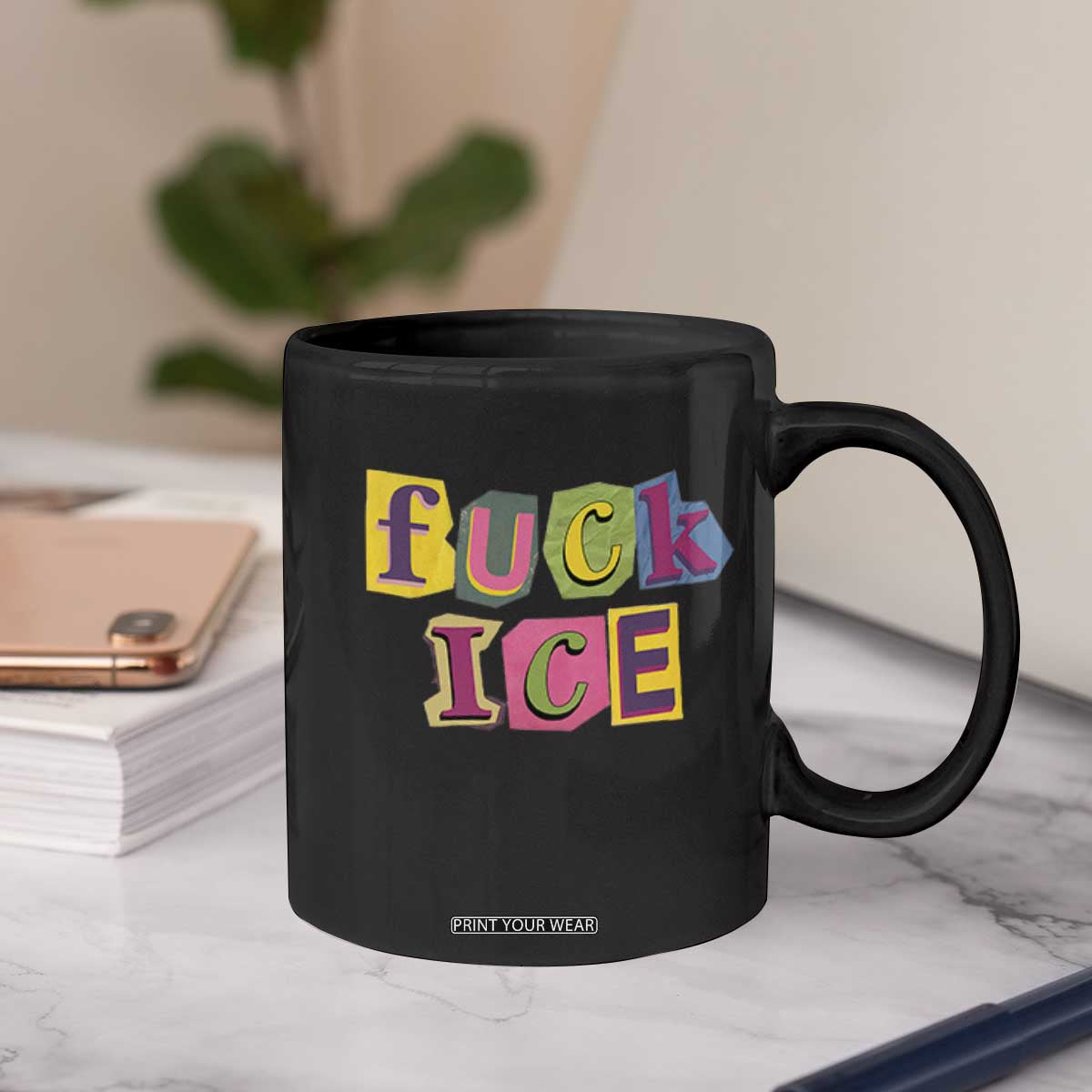 Fck Ice Coffee Mug Immigration Activist Magazine Cutout Paper Graphic TS11 Print Your Wear