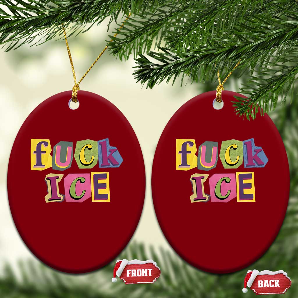 Fck Ice Ceramic Ornament Immigration Activist Magazine Cutout Paper Graphic TS11 Print Your Wear