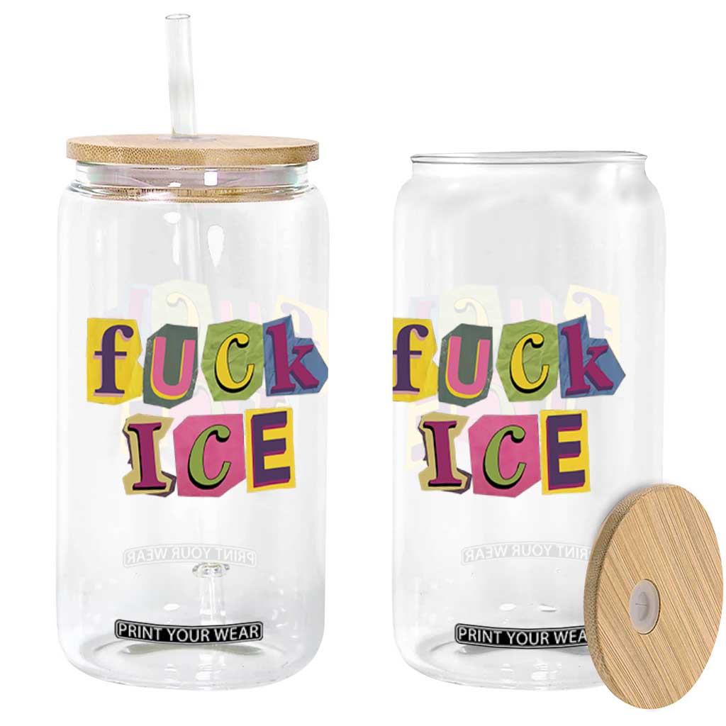 Fck Ice Glass Can Immigration Activist Magazine Cutout Paper Graphic TS11 Print Your Wear