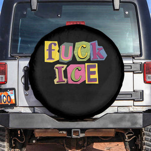 Fck Ice Spare Tire Cover Immigration Activist Magazine Cutout Paper Graphic TS11 No hole Black Print Your Wear