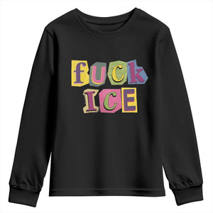 Fck Ice Youth Sweatshirt Immigration Activist Magazine Cutout Paper Graphic TS11 Black Print Your Wear