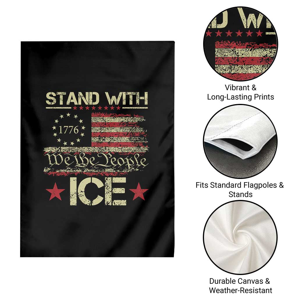 Stand With Ice Garden Flag Immigration Officers American Flag Border Patrol TS11 Print Your Wear