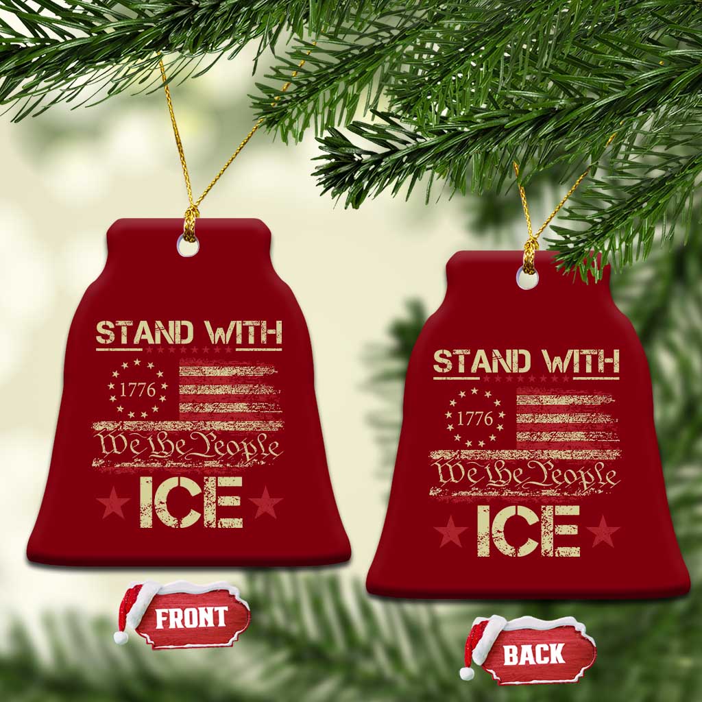 Stand With Ice Ceramic Ornament Immigration Officers American Flag Border Patrol TS11 Print Your Wear