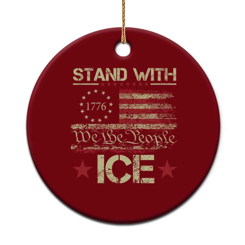 Stand With Ice Ceramic Ornament Immigration Officers American Flag Border Patrol TS11 1pc Red Print Your Wear